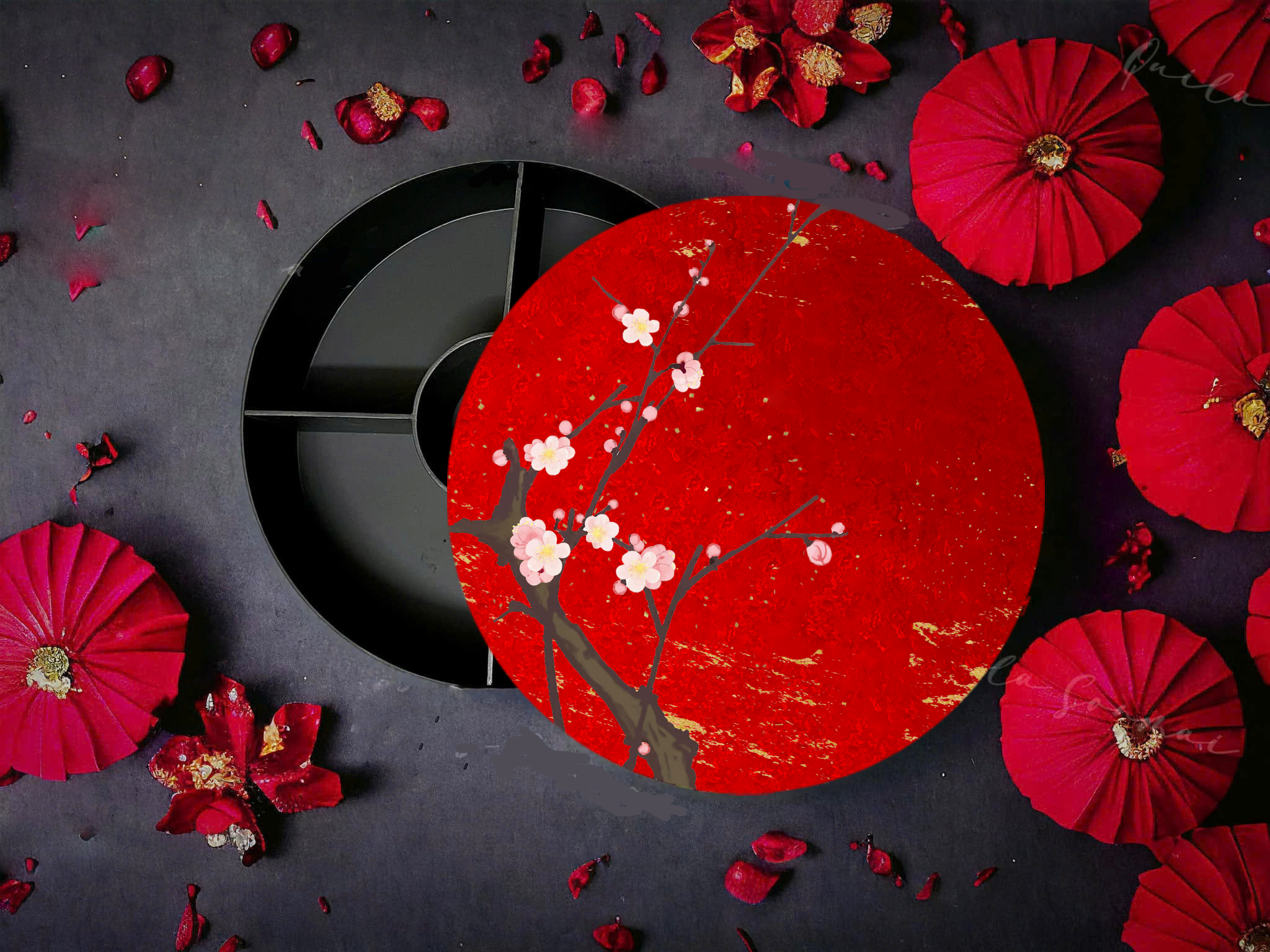 Hộp mứt Tết Hoa Đào